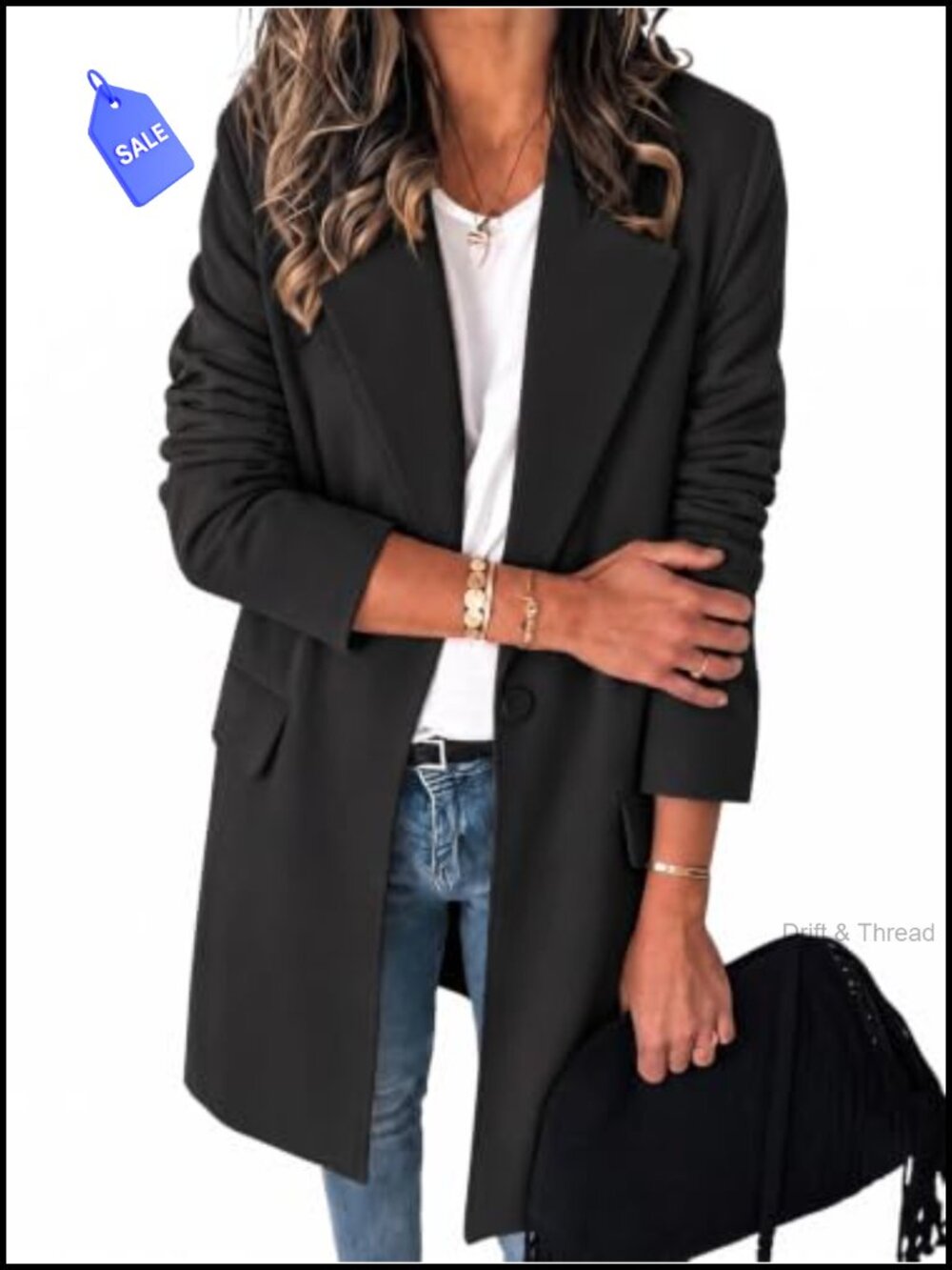 Womens Long Blazer Business Casual Open Front Lapel Suit Jacket Oversized